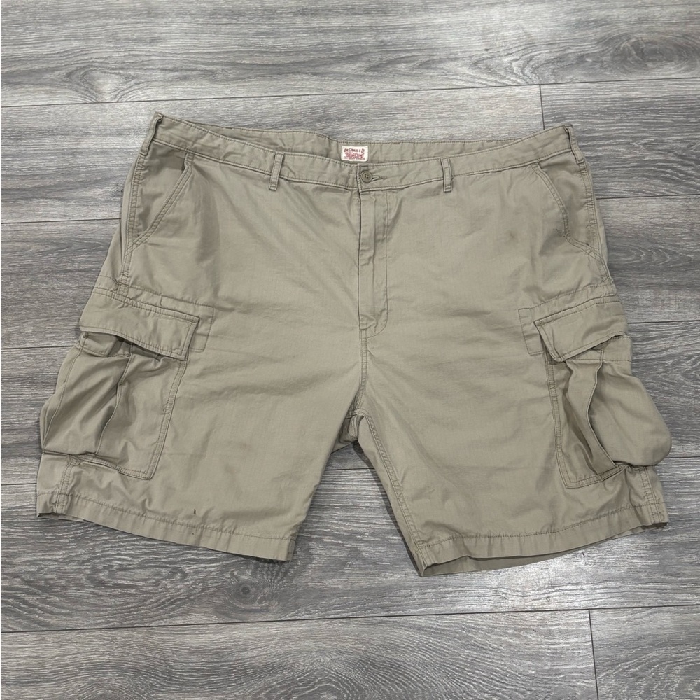 Levi’s Men’s Two Horse Brand Cargo Shorts Khaki Tan W50 Utility Vintage Used
